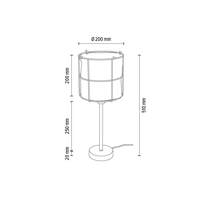 Marinero Lampa Stołowa 1xE27 Max.15W LED Czarny/Biały