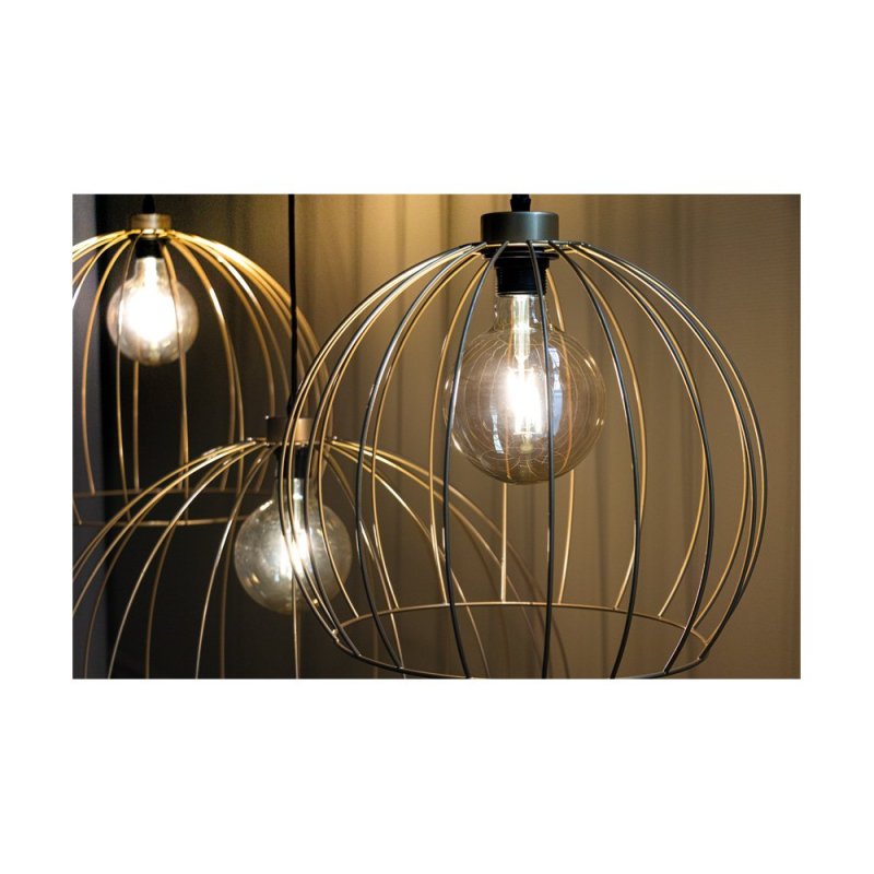 Coop Lampa Wisząca 1xE27 Max.60W Złoty/Czarny/Złoty