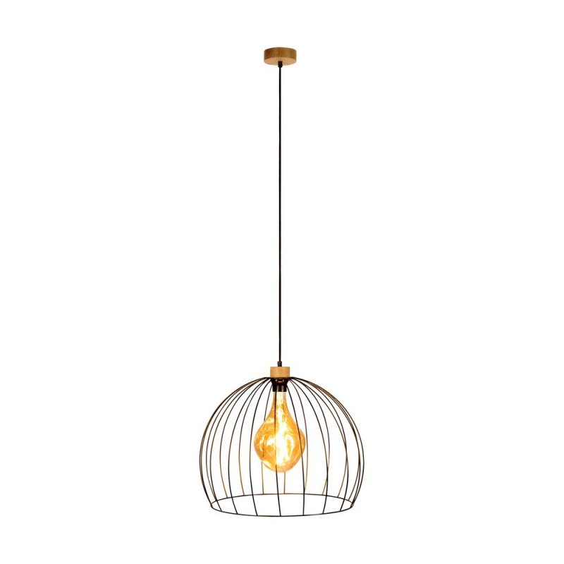 Coop Lampa Wisząca 1xE27 Max.60W Dąb Olejowany/Czarny/Czarny