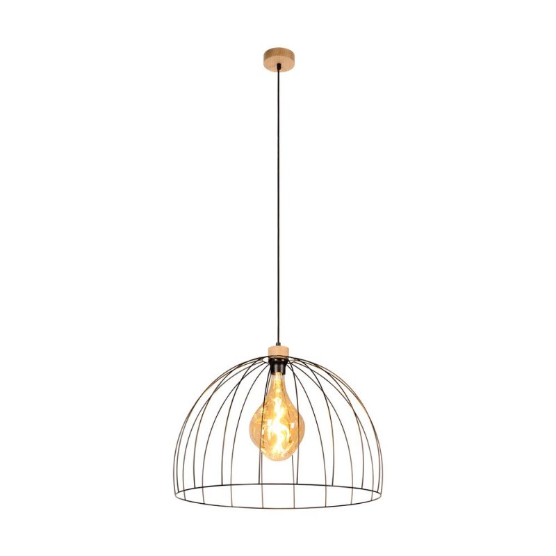 Coop Lampa Wisząca 1xE27 Max.60W Dąb Olejowany/Czarny/Czarny