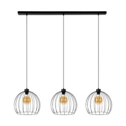 Coop Lampa Wisząca 3xE27 Max.60W Czarny/Czarny PVC