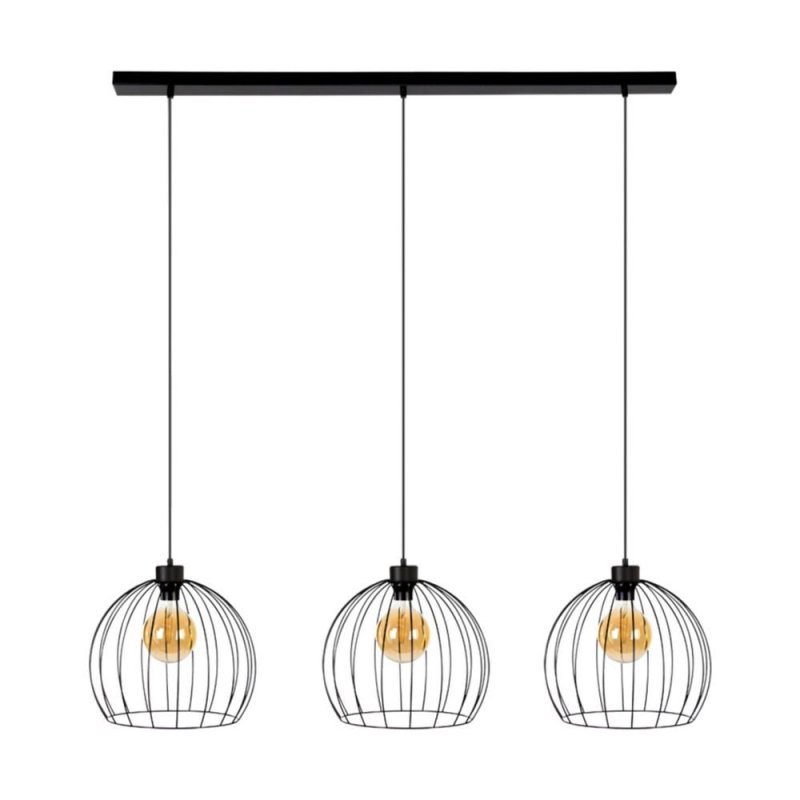 Coop Lampa Wisząca 3xE27 Max.60W Czarny/Czarny PVC