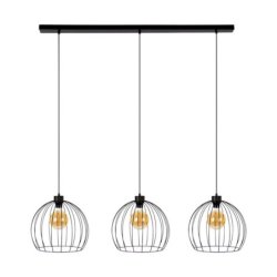 Coop Lampa Wisząca 3xE27 Max.60W Czarny/Czarny PVC