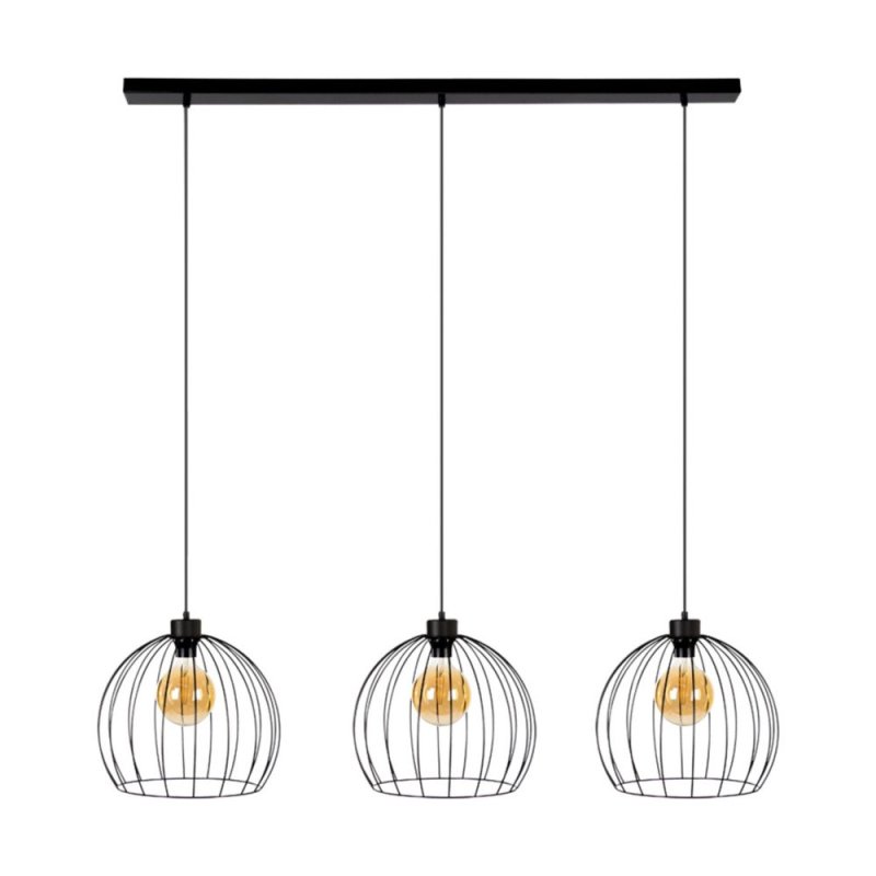 Coop Lampa Wisząca 3xE27 Max.60W Czarny/Czarny PVC
