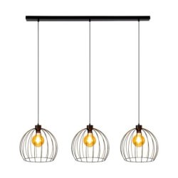 Coop Lampa Wisząca 3xE27 Max.60W Czarny/Czarny PVC