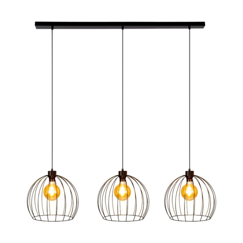 Coop Lampa Wisząca 3xE27 Max.60W Czarny/Czarny PVC