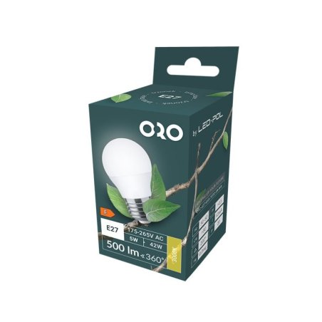 KOMPLET ŻARÓWEK LED E27 G45 5W CIEPŁE X 10 SZTUK