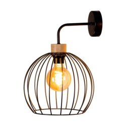 Coop Kinkiet 1xE27 Max.60W Czarny/Dąb Olejowany