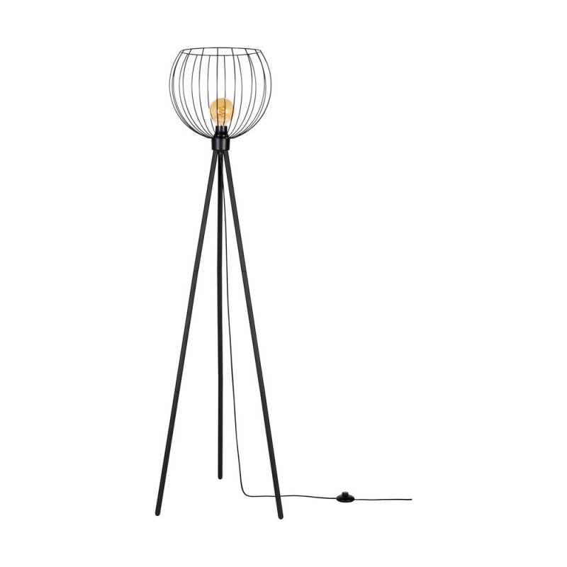 Coop Lampa Podłogowa 1xE27 Max.40W Czarny/Czarny PVC