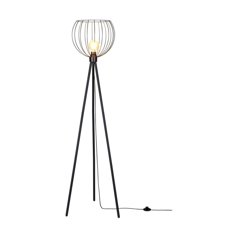 Coop Lampa Podłogowa 1xE27 Max.40W Czarny/Czarny PVC