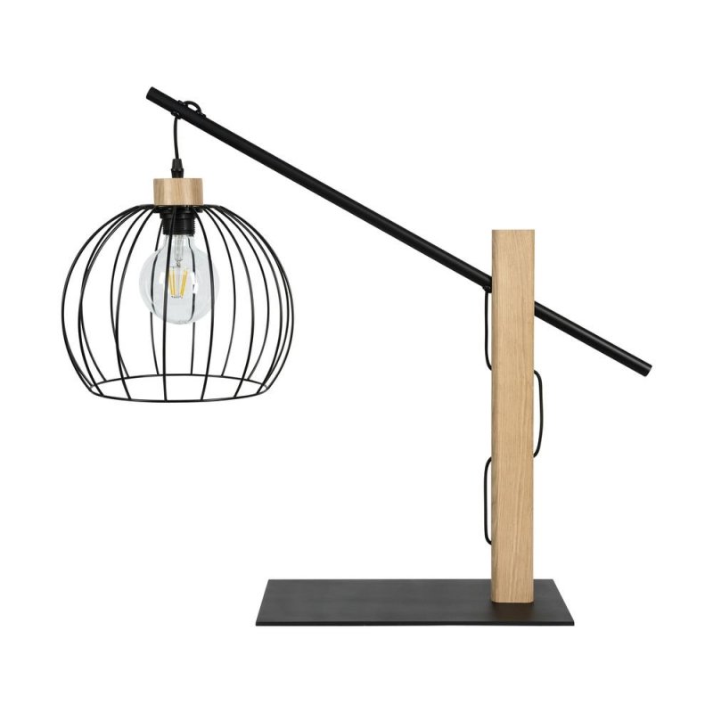 Mandarine Lampa Stołowa 1xE27 Max.60W Czarny/Dąb Olejowany/Czarny