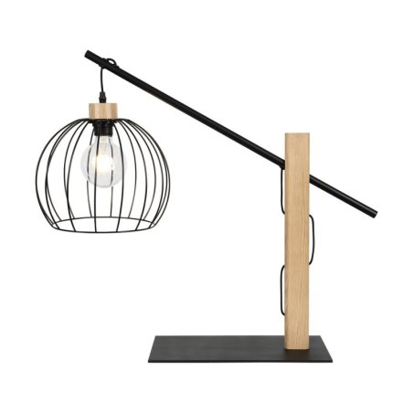 Mandarine Lampa Stołowa 1xE27 Max.60W Czarny/Dąb Olejowany/Czarny