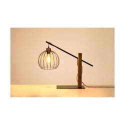 Mandarine Lampa Stołowa 1xE27 Max.60W Czarny/Orzech/Czarny