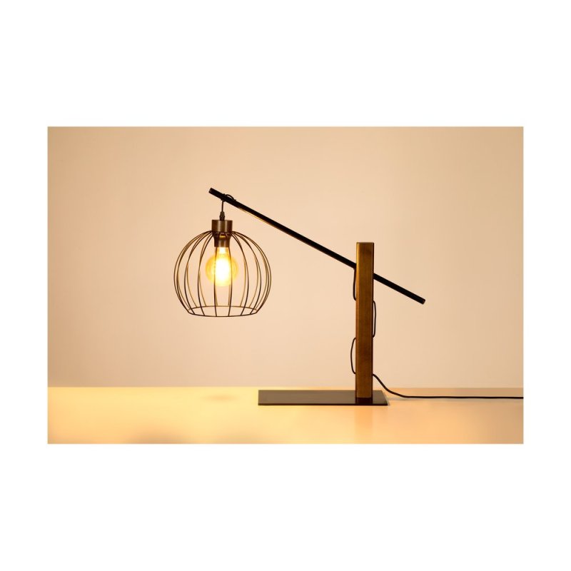 Mandarine Lampa Stołowa 1xE27 Max.60W Czarny/Orzech/Czarny