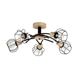 Viviane Lampa Sufitowa 5xE27 Max.60W Dąb Olejowany/Czarny