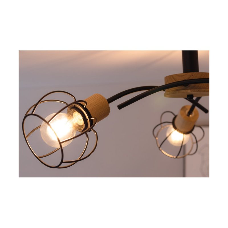 Viviane Lampa Sufitowa 5xE27 Max.60W Dąb Olejowany/Czarny