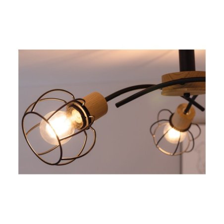 Viviane Lampa Sufitowa 5xE27 Max.60W Dąb Olejowany/Czarny