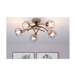 Viviane Lampa Sufitowa 5xE27 Max.60W Dąb Olejowany/Czarny