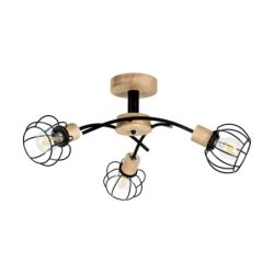 Viviane Lampa Sufitowa 3xE27 Max.60W Dąb Olejowany/Czarny