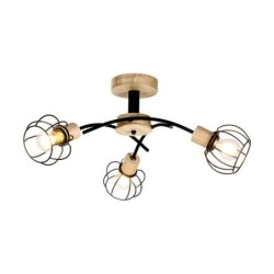 Viviane Lampa Sufitowa 3xE27 Max.60W Dąb Olejowany/Czarny