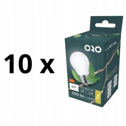 KOMPLET ŻARÓWEK LED E27 G45 5W CIEPŁE X 10 SZTUK