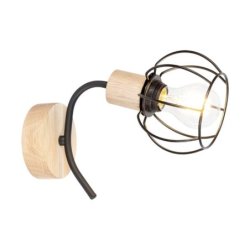 Viviane Kinkiet 1xE27 Max.60W Dąb Olejowany/Czarny