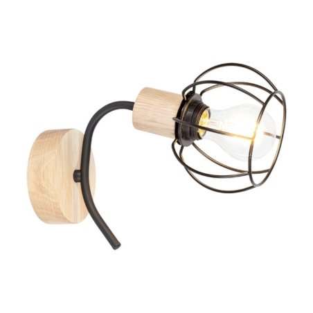 Viviane Kinkiet 1xE27 Max.60W Dąb Olejowany/Czarny