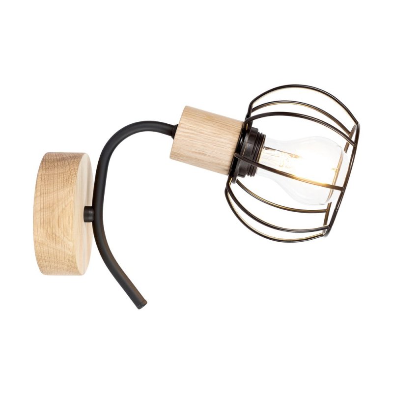 Viviane Kinkiet 1xE27 Max.60W Dąb Olejowany/Czarny