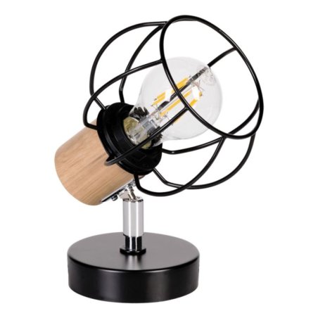 Phiphi Kinkiet 1xE27 Max.60W Czarny/Chrom/Dąb Olejowany