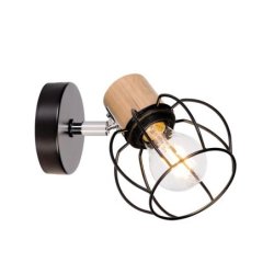 Phiphi Kinkiet 1xE27 Max.60W Czarny/Chrom/Dąb Olejowany