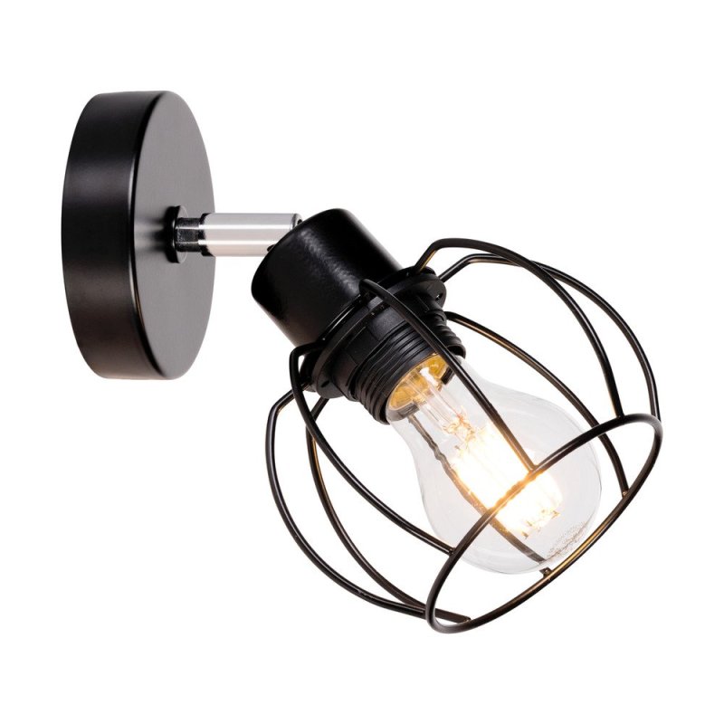 Phiphi Kinkiet 1xE27 Max.60W Czarny/Chrom/Czarny