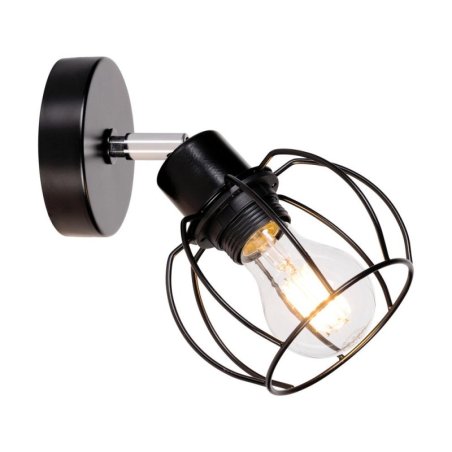 Phiphi Kinkiet 1xE27 Max.60W Czarny/Chrom/Czarny