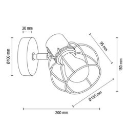 Phiphi Kinkiet 1xE27 Max.60W Czarny/Chrom/Czarny