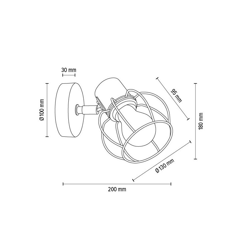 Phiphi Kinkiet 1xE27 Max.60W Czarny/Chrom/Czarny