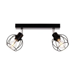 Phiphi Lampa Sufitowa 2xE27 Max.60W Czarny/Chrom/Czarny