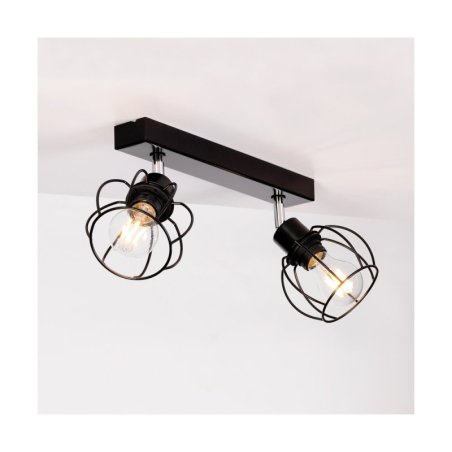 Phiphi Lampa Sufitowa 2xE27 Max.60W Czarny/Chrom/Czarny