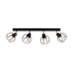 Phiphi Lampa Sufitowa 4xE27 60W Czarny/Chrom/Czarny