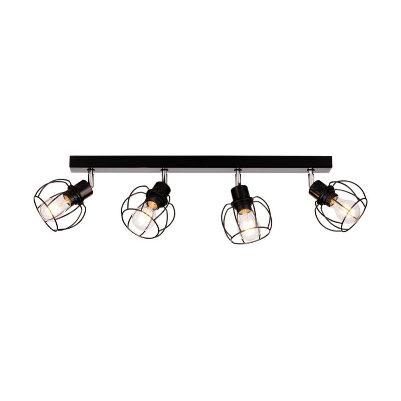 Phiphi Lampa Sufitowa 4xE27 60W Czarny/Chrom/Czarny