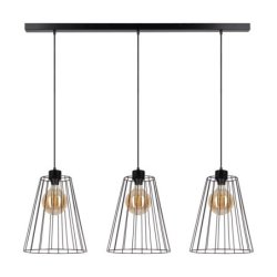 Swan Lampa Wisząca 3xE27 Max.60W Czarny/Czarny PVC/Czarny