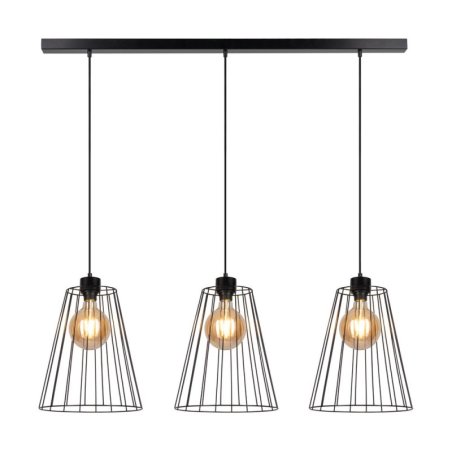 Swan Lampa Wisząca 3xE27 Max.60W Czarny/Czarny PVC/Czarny