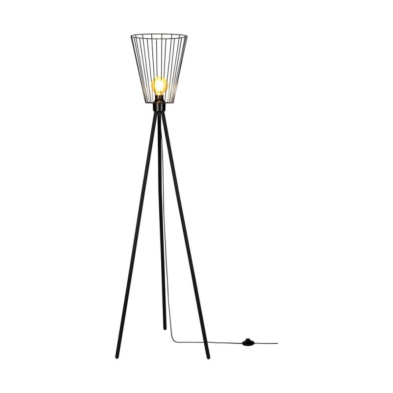 Swan Lampa Podłogowa 1xE27 Max.40W Czarny/Czarny