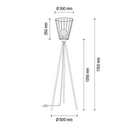 Swan Lampa Podłogowa 1xE27 Max.40W Czarny/Czarny