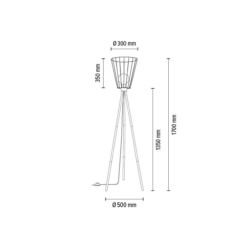 Swan Lampa Podłogowa 1xE27 Max.40W Czarny/Czarny
