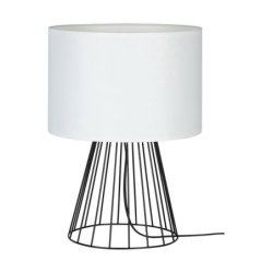 Swan Lampa Stołowa 1xE27 Max.40W Czarny/Czarny PVC/Biały