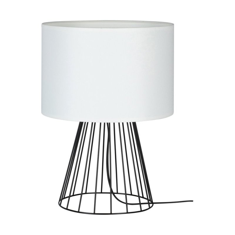 Swan Lampa Stołowa 1xE27 Max.40W Czarny/Czarny PVC/Biały