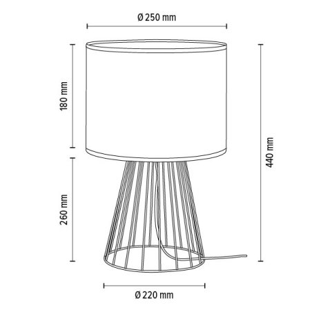 Swan Lampa Stołowa 1xE27 Max.40W Czarny/Czarny PVC/Biały