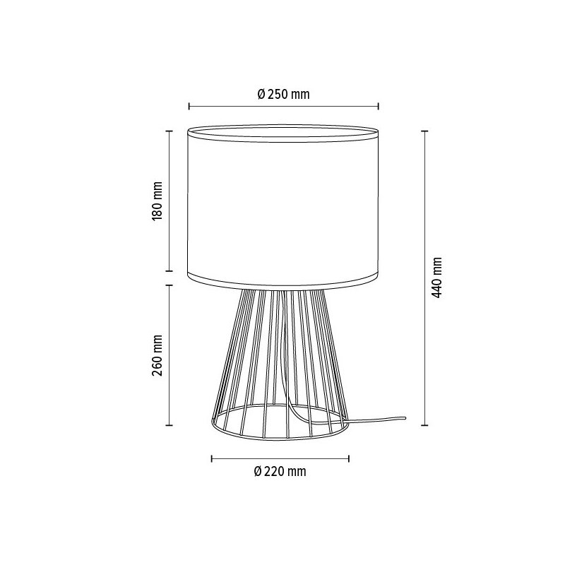 Swan Lampa Stołowa 1xE27 Max.40W Czarny/Czarny PVC/Czarny