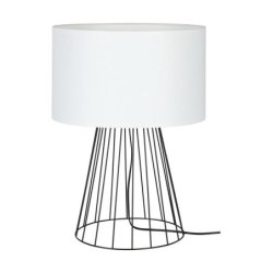 Swan Lampa Stołowa 1xE27 Max.60W Czarny/Czarny PVC/Biały