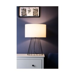 Swan Lampa Stołowa 1xE27 Max.60W Czarny/Czarny PVC/Biały