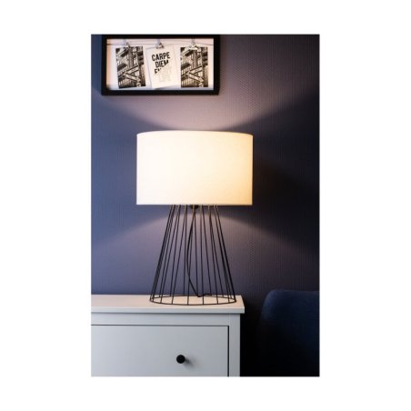 Swan Lampa Stołowa 1xE27 Max.60W Czarny/Czarny PVC/Biały